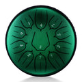 Emerald Green Ethereal steel tongue drum, 12-inch 13-note Key of C, Damascus Sea exclusive one-of-one