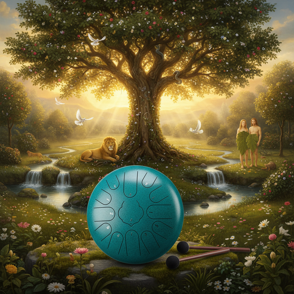 Garden of Eden — Ethereal Steel Tongue Drum — Handcrafted Worship & Wellness Drum (12-Inch · Key of C · 13-Note)