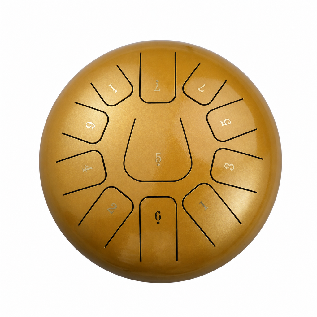 Ethereal Steel Tongue Drum — Handcrafted Worship & Wellness Drum (Key of C · 11-Note, 10 Inch)