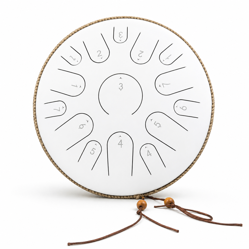 Ethereal Steel Tongue Drum — Handcrafted Worship & Wellness Drum (Key of C · 15-Note, 14 Inch)
