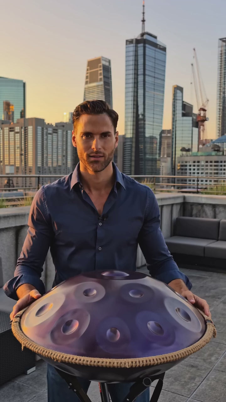 Ethereal Handpan — Professional Nitrided Handpan 432 Hz (22-Inch · 9–12 Note · key D Sound & Motion)